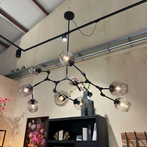 Showroommodel Hanglamp Lime 9 Lichts Smoke Grey, zelf afhalen