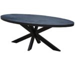 Showroommodel, zelf afhalen! Eettafel Back To Black II Ovaal 210 Zwart Mangohout