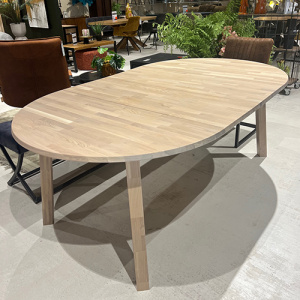 Showroommodel, zelf afhalen! Lange Jan Uitschuifbare Eettafel Rond Eiken Sydney [fsc]