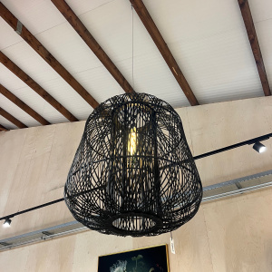 Showroommodel, zelf afhalen! Moza Hanglamp Bamboe Zwart 100x100cm