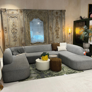 Showroommodel, zelf afhalen! Sloping U-vorm Bank Grijs Melange