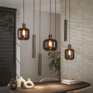 Hanglamp Bronza mix 4+3-lichts / Sienna brown