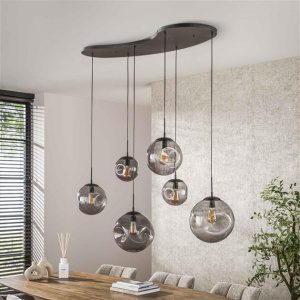 Hanglamp Stellar Black 6-lichts / Artic zwart