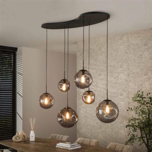 Hanglamp Stellar Black 6-lichts / Artic zwart