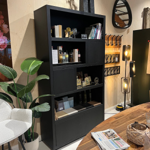 Showroommodel, zelf afhalen! Kabinet Helsinki 120x220cm 4-drs. - zwart
