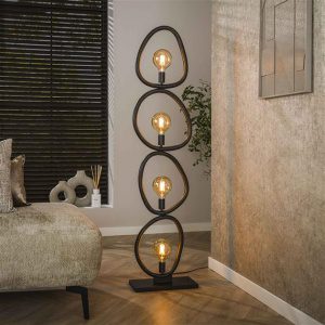 Vloerlamp Pebble 4-lichts / Artic zwart
