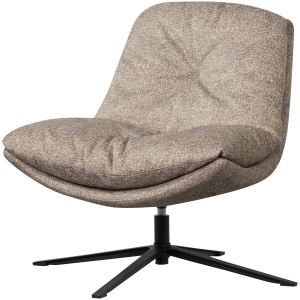 ARVE DRAAIFAUTEUIL BEDRUKTE STOF NATUREL MELANGE