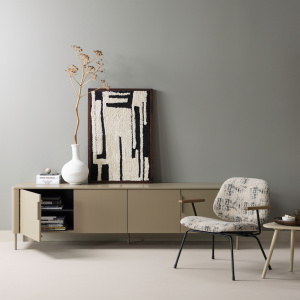 AURE FAUTEUIL CHENILLE BEIGE/ZWART