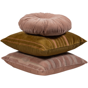 FEIS KUSSENS VELVET ROZE/NATUREL - SET VAN 3