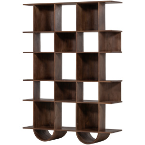 SINNE BOEKENKAST HOUT WALNOOT 180x130CM