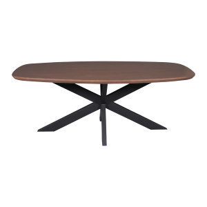 Eettafel Madison Walnut | 160 cm | Deens Ovaal | Poot Black