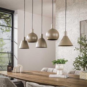 Hanglamp Metallo mix 5-lichts / Beige