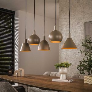 Hanglamp Metallo mix 5-lichts / Beige