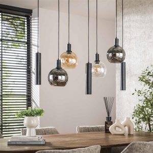 Hanglamp Sfera tricolore 4+3-lichts / Artic zwart
