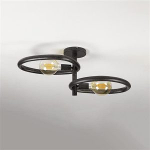 Plafondlamp Pebble 2-lichts / Artic zwart