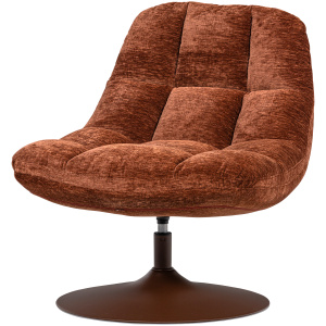 ELVI DRAAIFAUTEUIL CHENILLE STRUCTUUR ROESTBRUIN