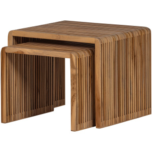 JASMIJN BIJZETTAFEL RECYCLED TEAK NATUREL - SET VAN 2