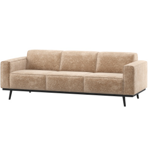 STATEMENT 3-ZITS BANK 230 CM CHENILLE VELVET PERZIKROZE