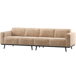 STATEMENT 4-ZITS BANK 280 CM CHENILLE VELVET PERZIKROZE