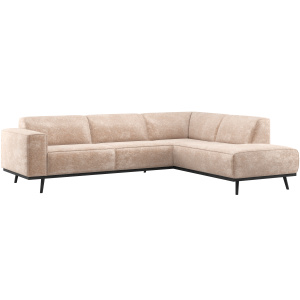 STATEMENT HOEKBANK RECHTS CHENILLE VELVET NATUREL