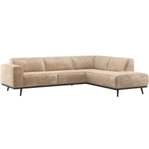 STATEMENT HOEKBANK RECHTS CHENILLE VELVET PERZIKROZE