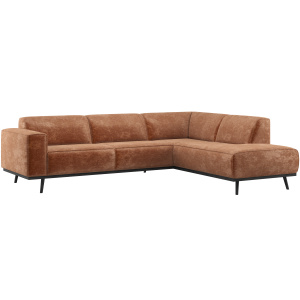 STATEMENT HOEKBANK RECHTS CHENILLE VELVET TERRA
