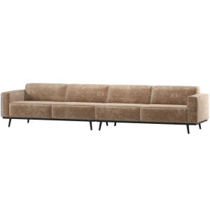 STATEMENT XL 4-ZITS BANK 372 CM CHENILLE VELVET TAUPE