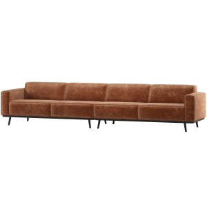 STATEMENT XL 4-ZITS BANK 372 CM CHENILLE VELVET TERRA