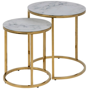 Showroommodel, zelf afhalen! Bijzettafel set van 2 Alisma Goud
